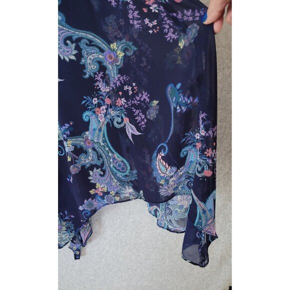 Roz & Ali Womens Sleeveless Multi-Color Dress Size 10 Fairy Flowy - Picture 7 of 16